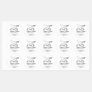 Elegant horse in black color labels