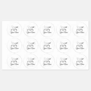 Elegant horse in black color labels