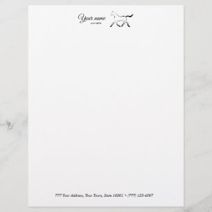 Elegant horse in black color letterhead