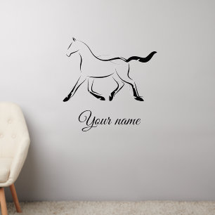 Elegant horse in black color wall decal 