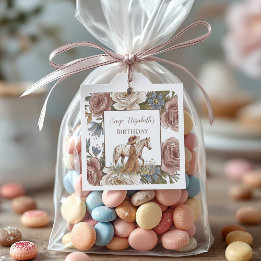 Elegant Horse Lover Birthday  Square Sticker