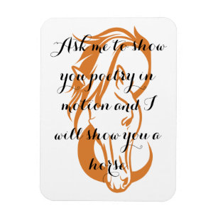 Elegant Horse Magnet with Poetry Quote