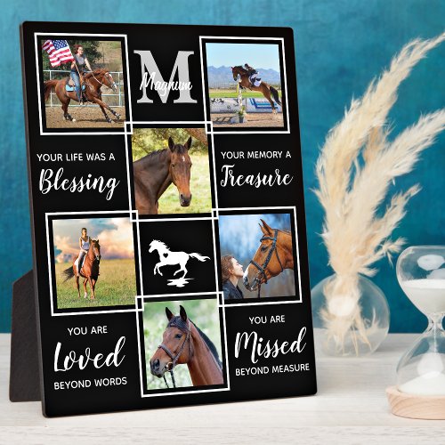Elegant Horse Memorial Personalized Photo Collage Plaque