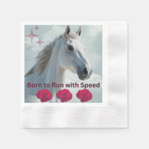 Elegant Horse Portrait for Equestrian Souls Napkins