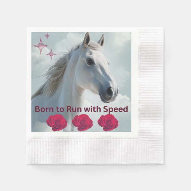 Elegant Horse Portrait for Equestrian Souls Napkins (Front)