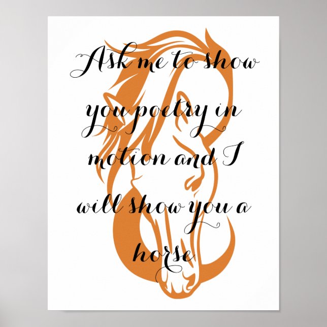 Elegant Horse Poster with Quote (Front)