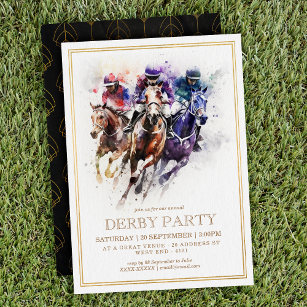 Elegant Horse Race Derby Party / Equestrian Invitation