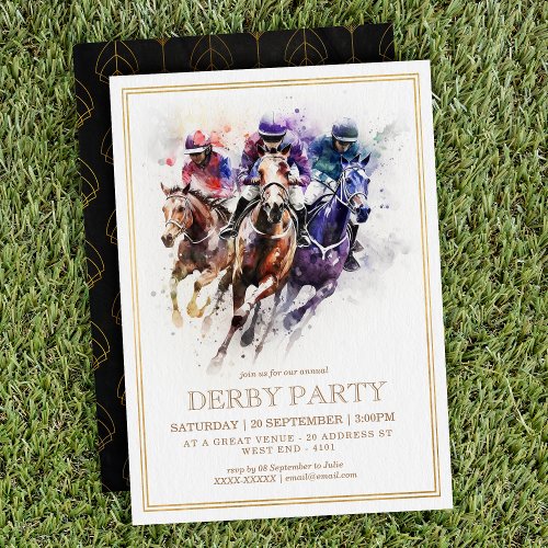 Elegant Horse Race Derby Party  Equestrian Invitation