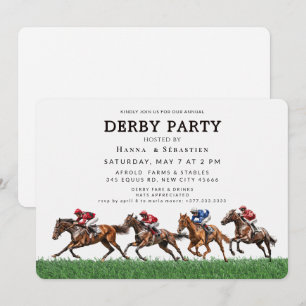 Elegant Horse Racing Garden Party Invitation