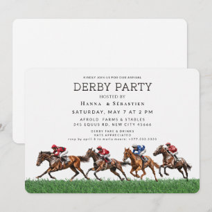 Elegant Horse Racing Garden Party Invitation