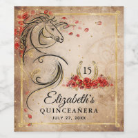 Elegant Horse Red and Gold Parchment Paper