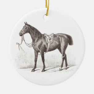 Elegant horse riding equestrian  ceramic ornament