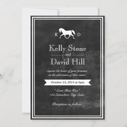 Elegant Horse Wedding Invitations 5" X 7" Invitation Card