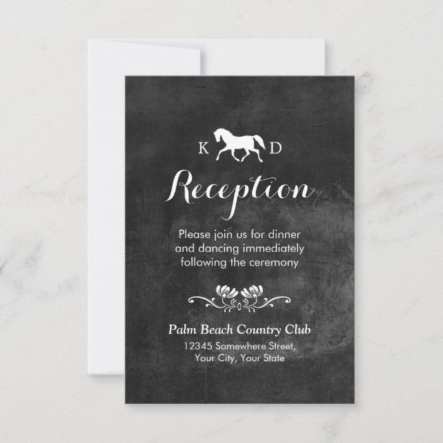 Elegant Horse Wedding Reception Invitation (Front)