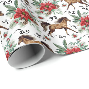 Elegant Horses Christmas Gift Wrapping Paper