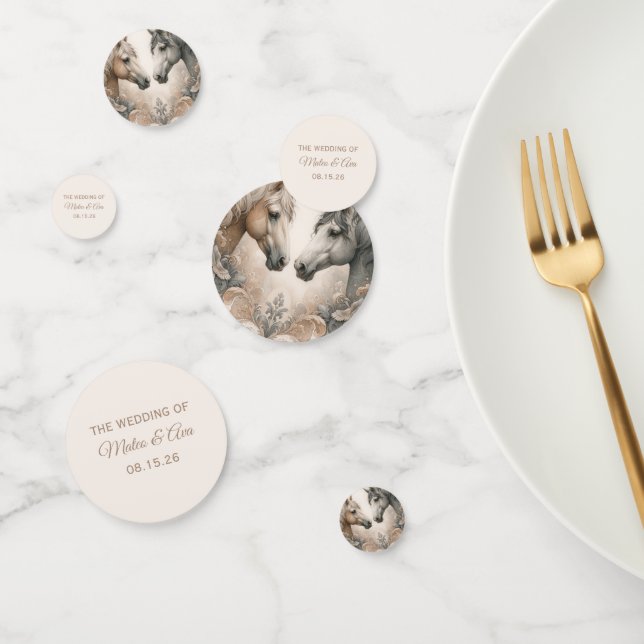 Elegant Horses Custom Wedding Table Confetti (Group)