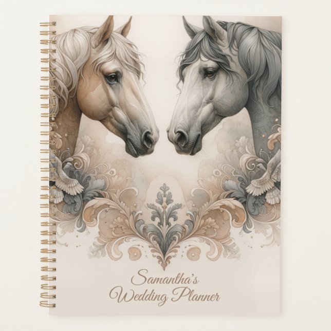 Elegant Horses Personalized Wedding Planner (Front)