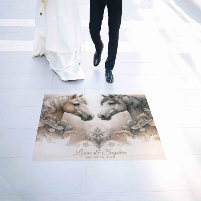Elegant Horses Wedding Floor Decals (Wedding)