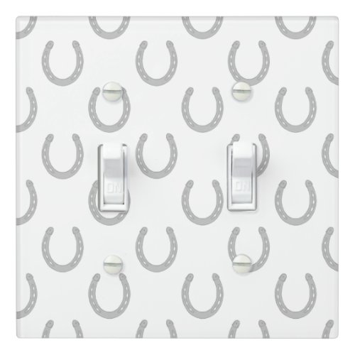 Elegant Horseshoe Pattern Gray White Light Switch Cover