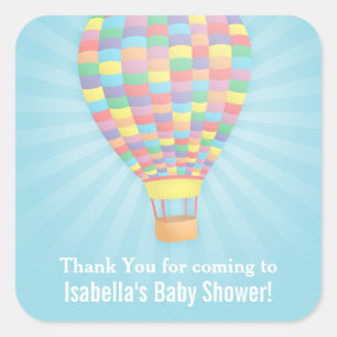 Elegant Hot Air Balloon Baby Shower Sticker
