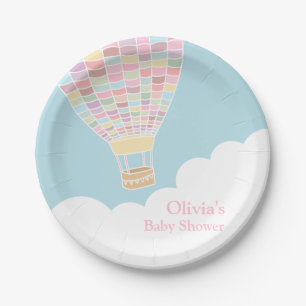 Elegant Hot Air Balloon Baby Shower Supplies Paper Plates