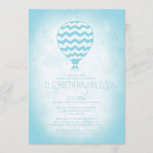 Elegant Hot Air Balloon Bridal Shower Invitations