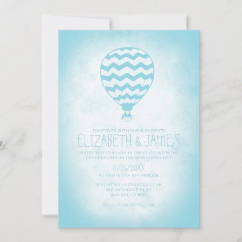 Elegant Hot Air Balloon Wedding Invitations