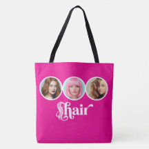 Elegant Hot Pink 3 Photo Hair Stylist Salon 