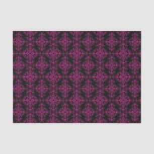 Elegant Hot Pink and Black Victorian Style Damask Tissue Paper