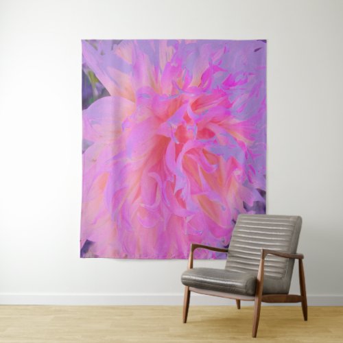 Elegant Hot Pink and Magenta Decorative Dahlia Tapestry