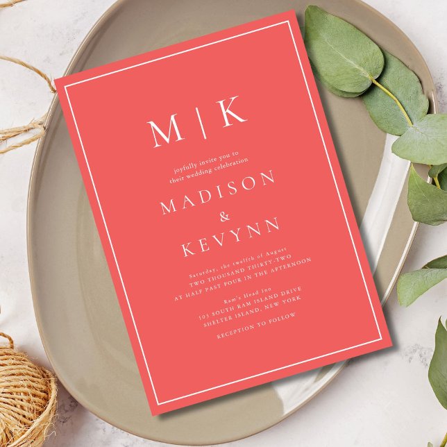 Elegant Hot Pink Classic Wedding  Invitation (Creator Uploaded)