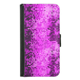 Elegant Hot Pink DiscoBall Glitter &amp; Sparkles Samsung Galaxy S5 Wallet Case