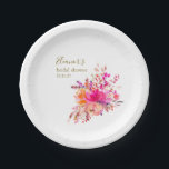 Elegant Hot Pink Floral Bridal Shower Custom Favor Paper Plates<br><div class="desc">Elegant Hot Pink Floral Bridal Shower Custom Paper Plates</div>