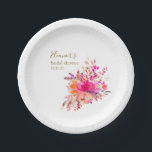 Elegant Hot Pink Floral Bridal Shower Custom Favor Paper Plates<br><div class="desc">Elegant Hot Pink Floral Bridal Shower Custom Paper Plates</div>