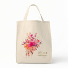 Elegant Hot Pink Floral Bridal Shower Custom Favor