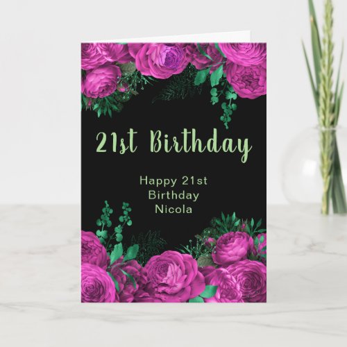 Elegant Hot Pink Flowers Birthday Party 