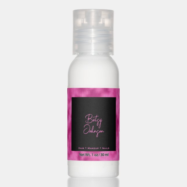 Elegant Hot Pink Foil & Black  Hand Lotion (Front)