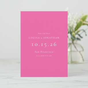 Elegant Hot Pink Formal Minimalist Wedding Save The Date