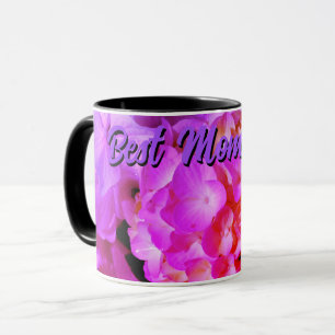 Elegant hot pink fuchsia pink purple flowers mug