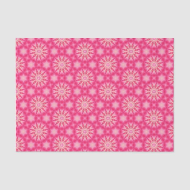 Elegant Hot Pink Geometric Pattern Girly Chic Tissue Paper (Front)