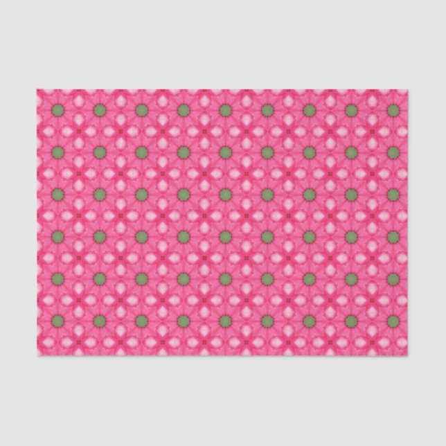 Elegant Hot Pink Geometric Pattern Girly Chic Tissue Paper (Front)