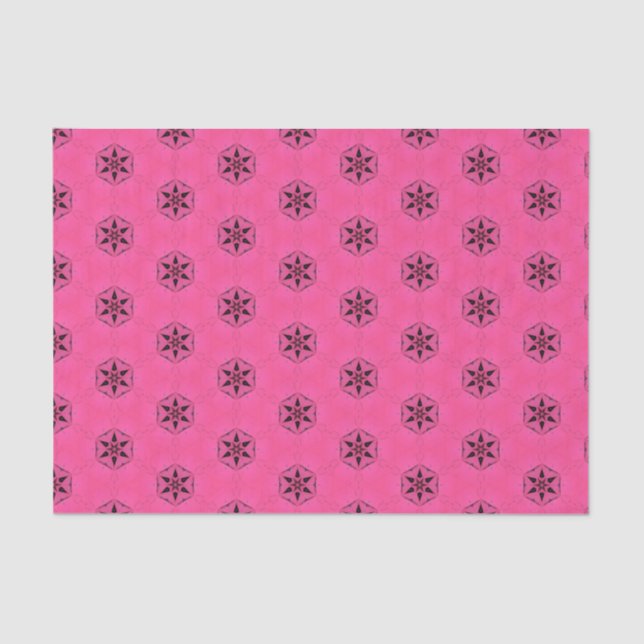 Elegant Hot Pink Geometric Pattern Girly Chic Tissue Paper (Front)