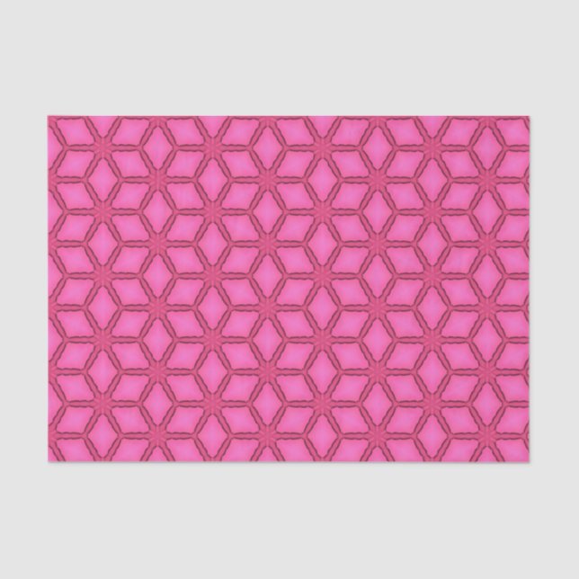 Elegant Hot Pink Geometric Pattern Girly Chic Tissue Paper (Front)