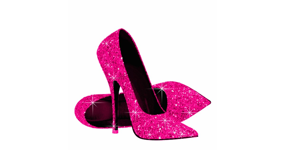 Elegant Hot Pink Glitter High Heel Shoes Cutout | Zazzle.com