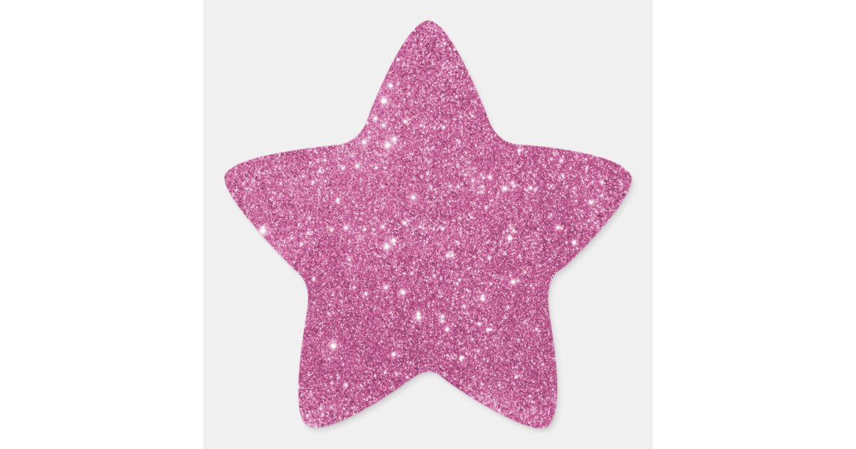 Elegant Hot Pink Glitter Star Sticker | Zazzle