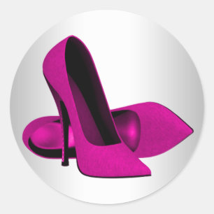 Elegant Hot Pink High Heel Shoe Stickers