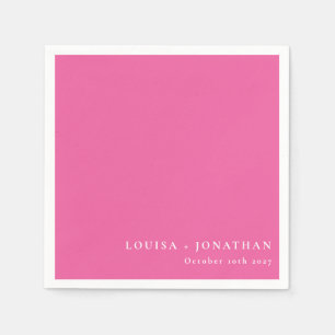 Elegant Hot Pink Trendy Minimalist Custom Napkins
