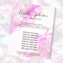 elegant hot pink watercolor faux glitter flyer