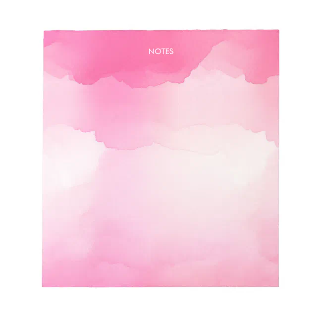 Elegant Hot Pink Watercolor Splash Personalized Notepad | Zazzle
