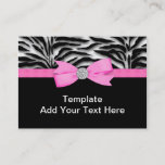 Elegant Hot Pink Zebra Business Cards at Zazzle